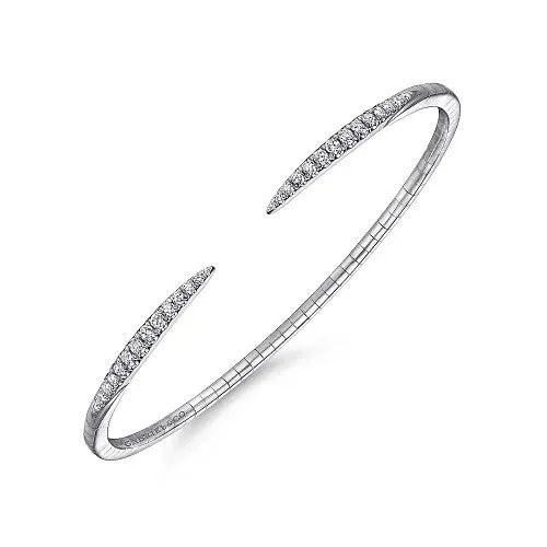 GABRIEL & CO. Earrings | 14K White Gold Split Diamond Spike Bangle