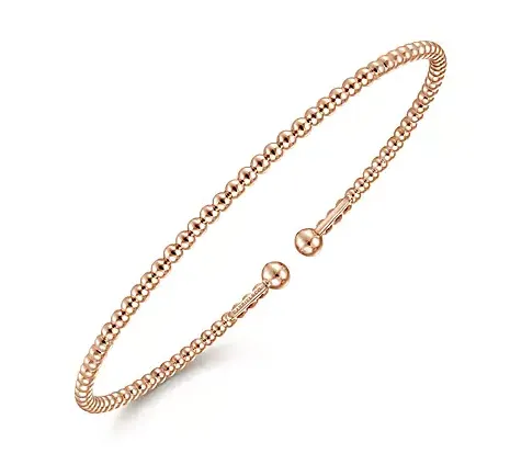 GABRIEL CO. Earrings Split 14K Rose Gold Beaded Bujukan Bangle