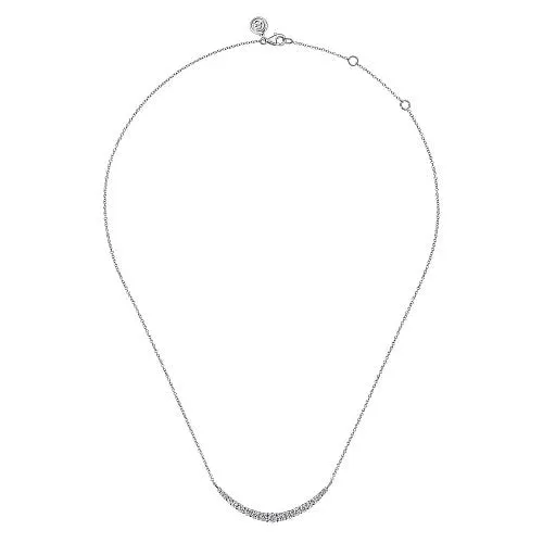 GABRIEL & CO. Necklaces | 14K White Gold Prong Set Diamond Bar Necklace