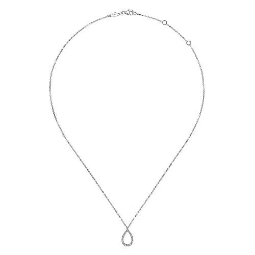 GABRIEL & CO. Necklaces | 14K White Gold Teardrop Diamond Pendant Necklace