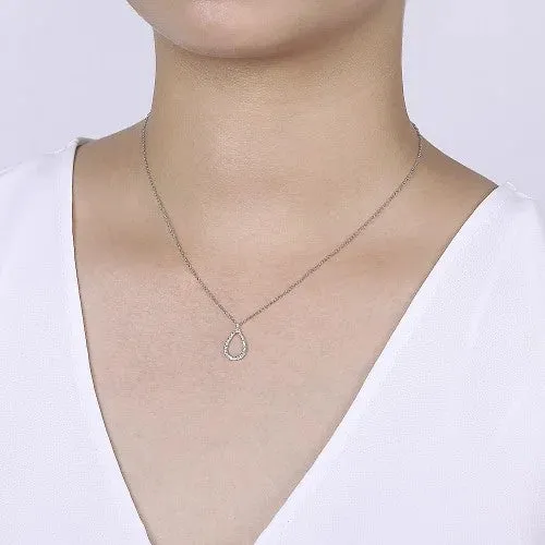 GABRIEL & CO. Necklaces | 14K White Gold Teardrop Diamond Pendant Necklace