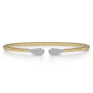 GABRIEL CO. Pre-Styled Sets 14K Yellow Gold Bujukan Diamond Teardrops Bangle