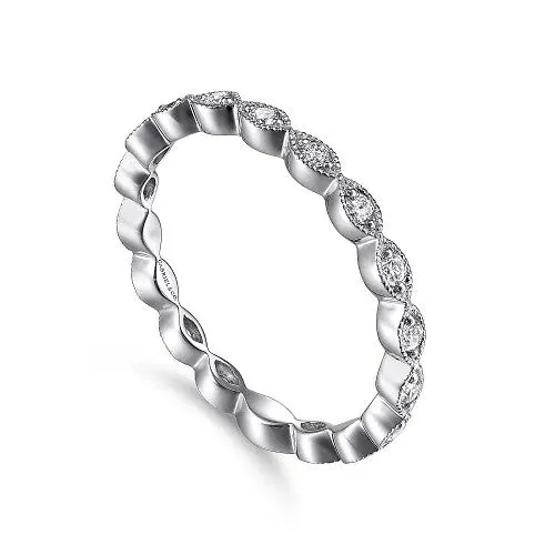 GABRIEL & CO. Rings | 14K White Gold Marquise Station Diamond Stackable Ring