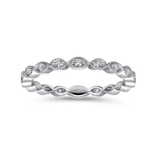 GABRIEL & CO. Rings | 14K White Gold Marquise Station Diamond Stackable Ring