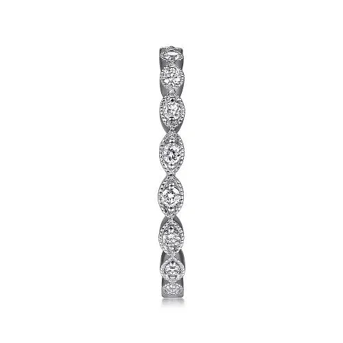 GABRIEL & CO. Rings | 14K White Gold Marquise Station Diamond Stackable Ring