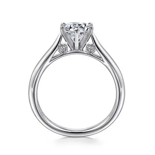 GABRIEL & CO. Rings | Cassie - 14K White Gold Round Diamond Engagement Ring (Setting Only)