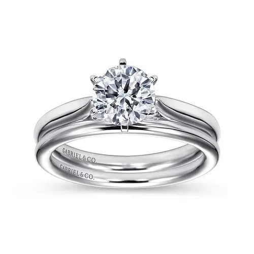 GABRIEL & CO. Rings | Cassie - 14K White Gold Round Diamond Engagement Ring (Setting Only)