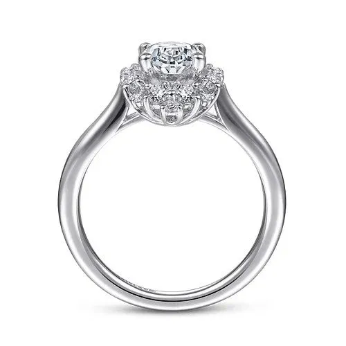 GABRIEL & CO. Rings | Jada - 14K White Gold Oval Halo Diamond Engagement Ring (Setting Only)