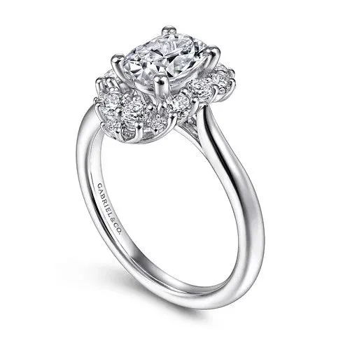 GABRIEL & CO. Rings | Jada - 14K White Gold Oval Halo Diamond Engagement Ring (Setting Only)