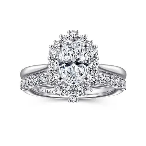 GABRIEL & CO. Rings | Jada - 14K White Gold Oval Halo Diamond Engagement Ring (Setting Only)