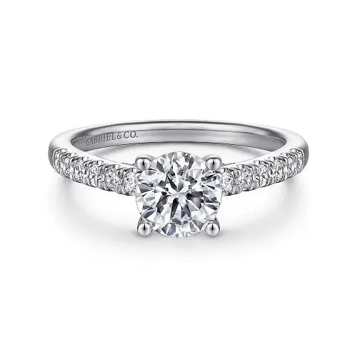 GABRIEL CO. Rings Jones - 14K White Gold Round Diamond Engagement Ring (Setting Only)