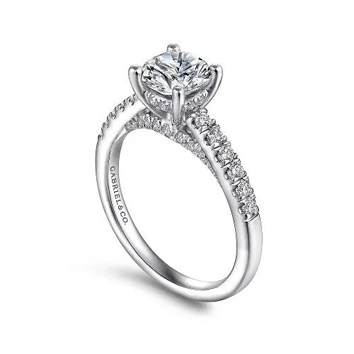 GABRIEL & CO. Rings | Jones - 14K White Gold Round Diamond Engagement Ring (Setting Only)