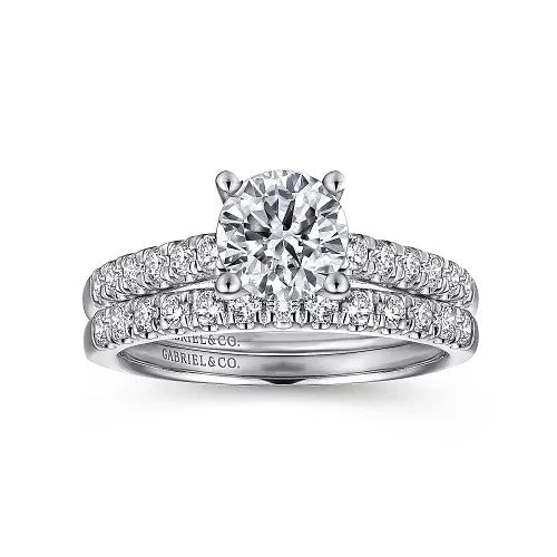 GABRIEL & CO. Rings | Jones - 14K White Gold Round Diamond Engagement Ring (Setting Only)