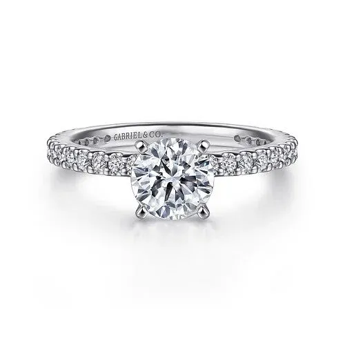 GABRIEL CO. Rings Logan - 14K White Gold Round Diamond Engagement Ring