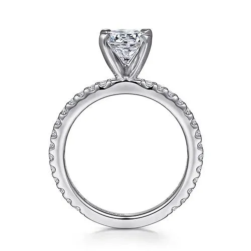 GABRIEL & CO. Rings | Logan - 14K White Gold Round Diamond Engagement Ring