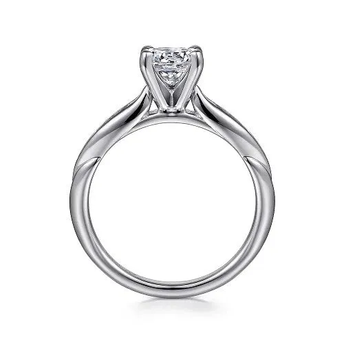 GABRIEL & CO. Rings | Quinn - 14K White Gold Round Diamond Channel Set Engagement Ring (Setting only, center stone not included)