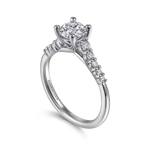 GABRIEL & CO. Rings | Reed - 14K White Gold Round Diamond Engagement Ring (Setting Only)