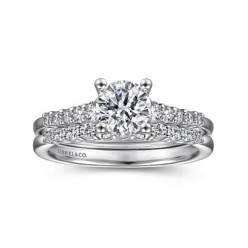 GABRIEL & CO. Rings | Reed - 14K White Gold Round Diamond Engagement Ring (Setting Only)