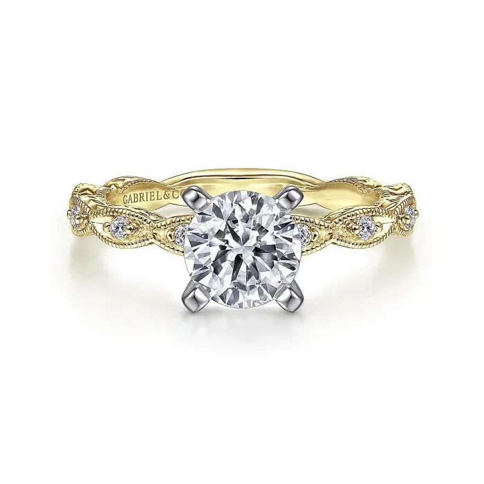 GABRIEL CO. Rings Sadie - 14K Yellow Gold Round Diamond Engagement Ring