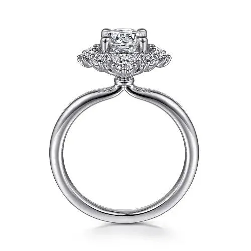 GABRIEL & CO. Rings | Saralynn - 14K White Gold Bursting Halo Round Diamond Engagement Ring (Setting Only)