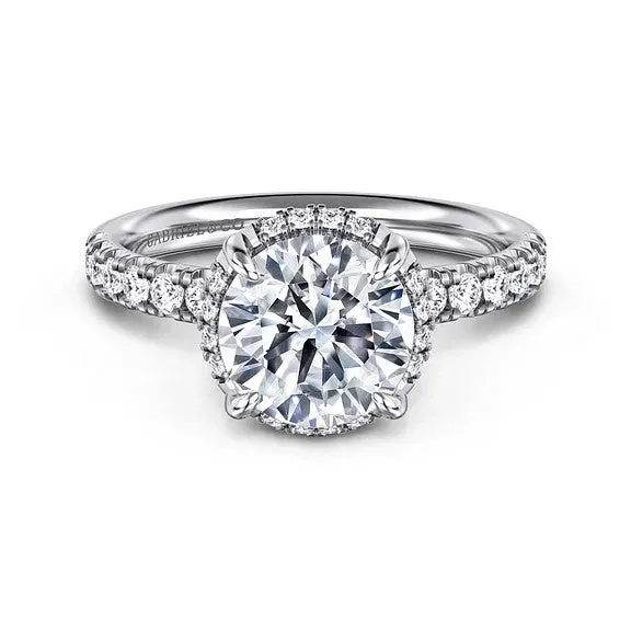 GABRIEL CO. Rings Talisa - 14K White Gold Round Hidden Halo Diamond Engagement Ring (Setting Only)