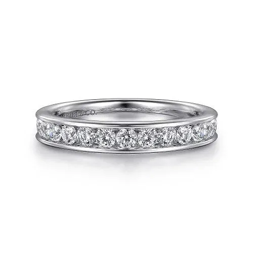 GABRIEL CO. Rings Toledo - 14K White Gold Channel Set Diamond Wedding Band - 0.76 ct