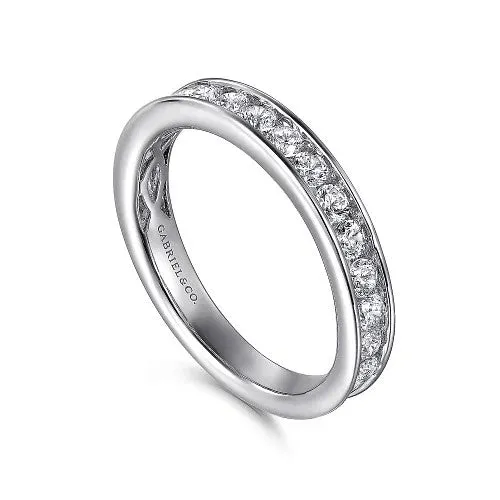 GABRIEL & CO. Rings | Toledo - 14K White Gold Channel Set Diamond Wedding Band - 0.76 ct