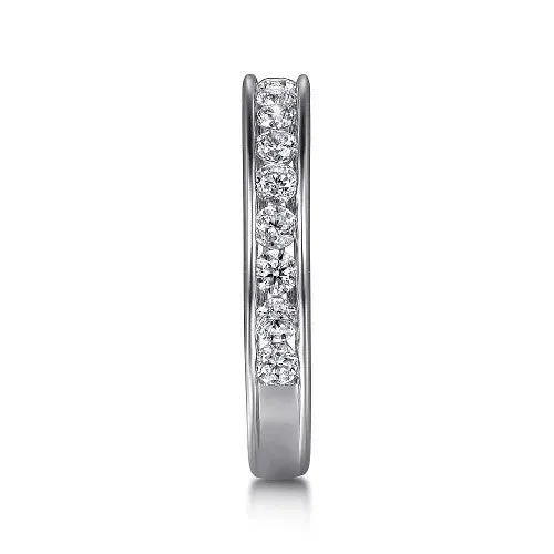 GABRIEL & CO. Rings | Toledo - 14K White Gold Channel Set Diamond Wedding Band - 0.76 ct