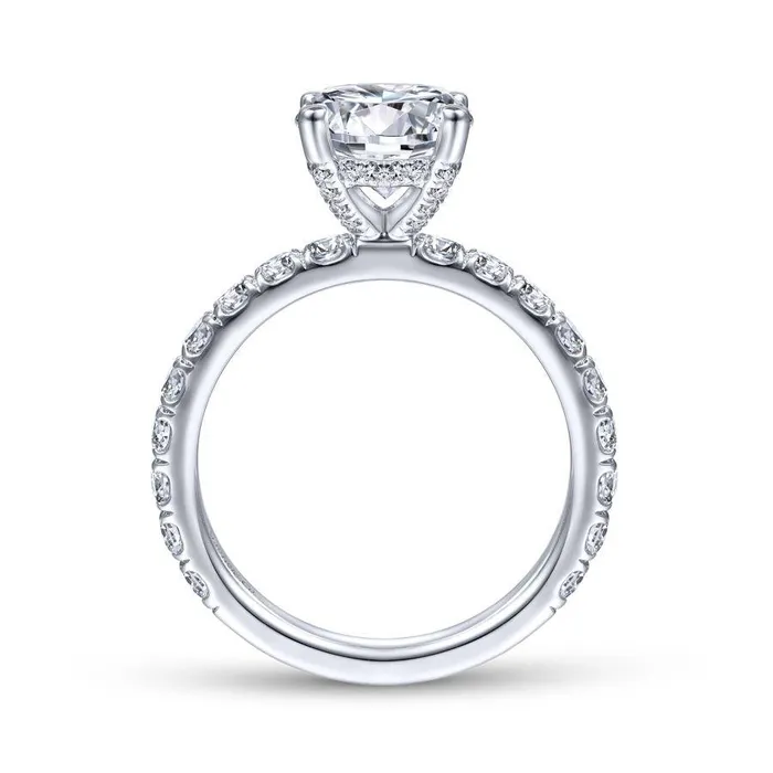 GABRIEL & CO. Rings | Ulani - 14K White Gold Round Diamond Engagement Ring(Setting Only)