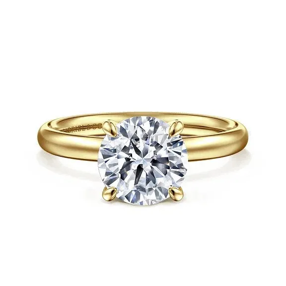 GABRIEL CO. Rings Unite - 14K Yellow Gold Round Solitaire Diamond Engagement Ring (Setting Only)