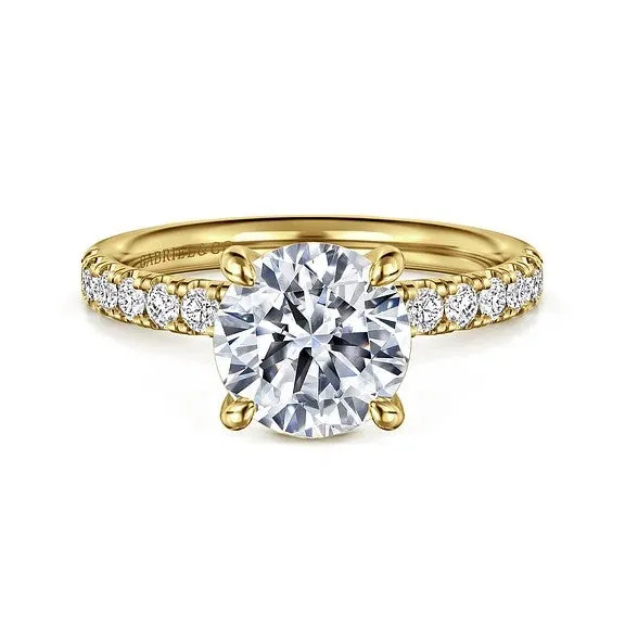 GABRIEL CO. Rings Winslow - 14K Yellow Gold Round Diamond Engagement Ring (Setting Only)