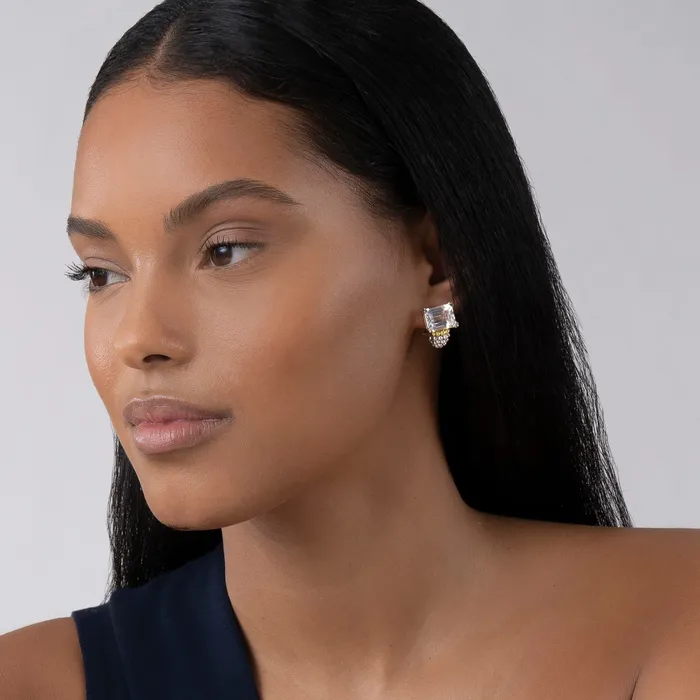 Glacier Large White Topaz Huggie Earrings | LAGOS Earrings