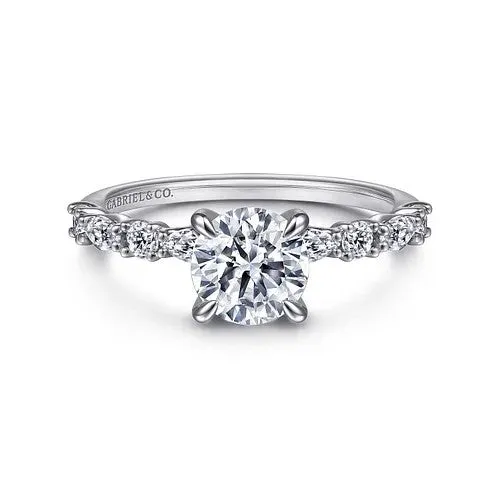 Juliet - 14K White Gold Round Diamond Engagement Ring (Setting Only) GABRIEL CO. Rings