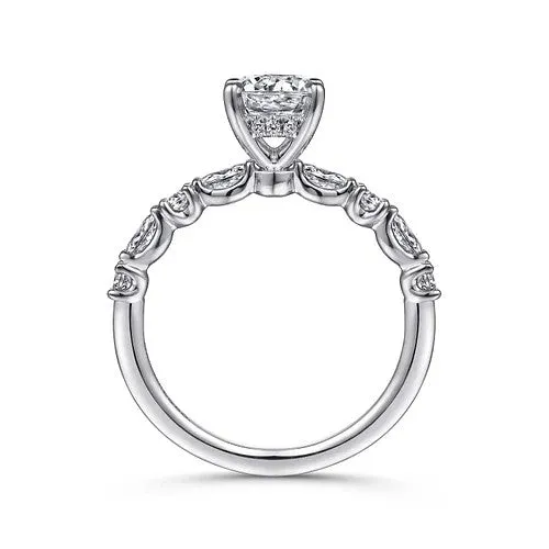 Juliet - 14K White Gold Round Diamond Engagement Ring (Setting Only) | GABRIEL & CO. Rings