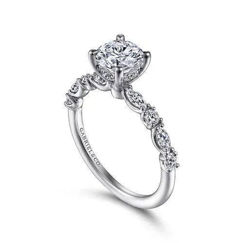 Juliet - 14K White Gold Round Diamond Engagement Ring (Setting Only) | GABRIEL & CO. Rings