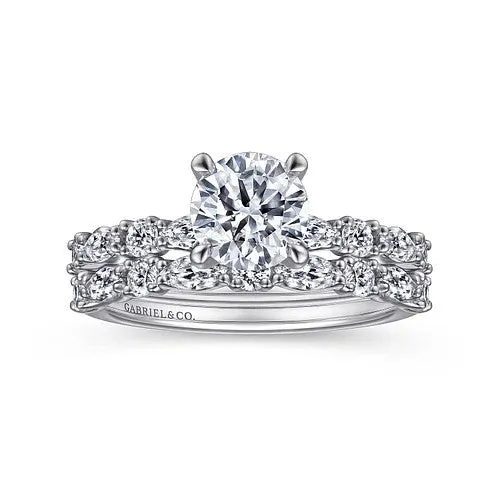 Juliet - 14K White Gold Round Diamond Engagement Ring (Setting Only) | GABRIEL & CO. Rings