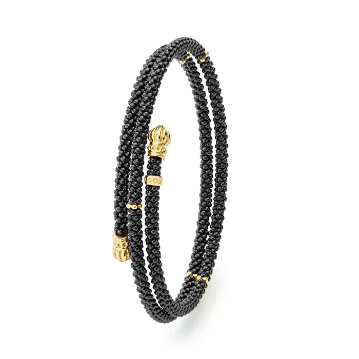 LAGOS Bracelets | Black Caviar Ceramic Wrap Bracelet | 3mm