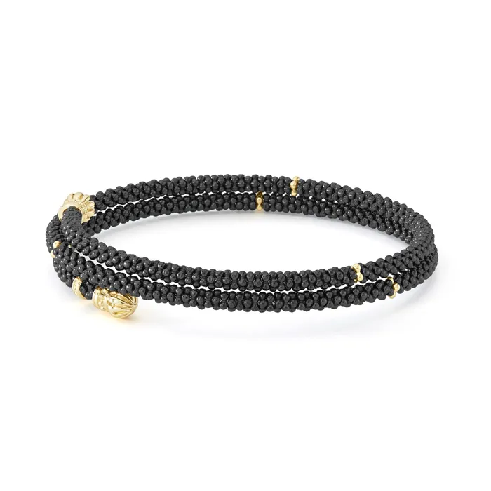 LAGOS Bracelets | Black Caviar Ceramic Wrap Bracelet | 3mm