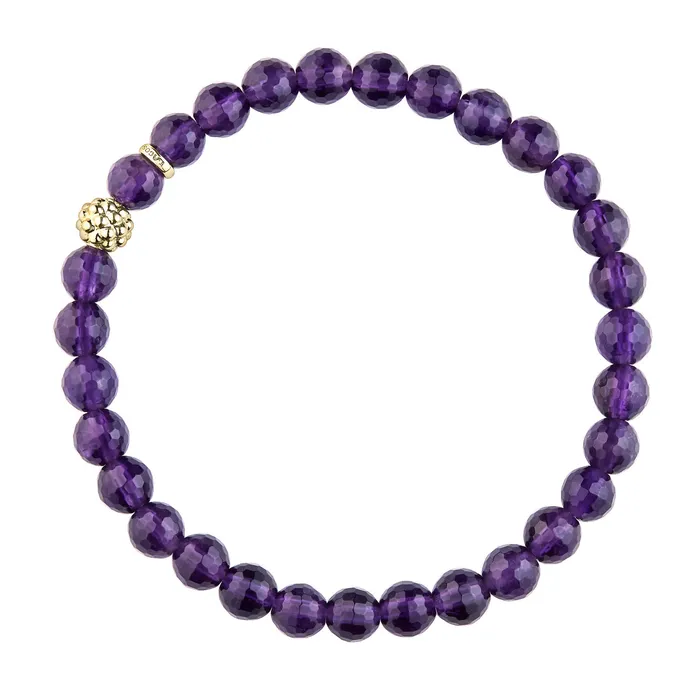 LAGOS Bracelets | Caviar Icon Amethyst Gold Station Bead Bracelet