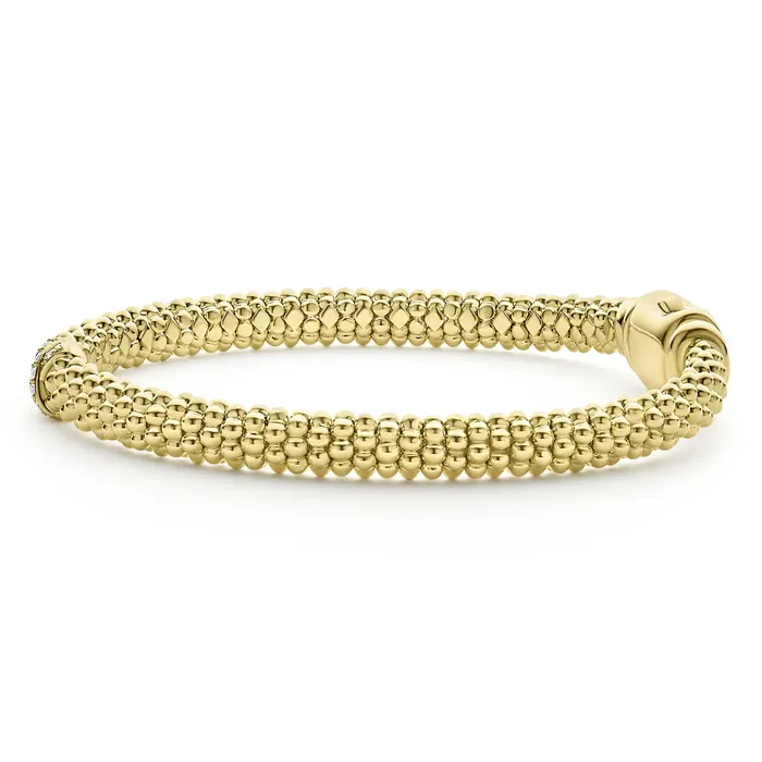 LAGOS Bracelets | Embrace 18K Gold X Diamond Caviar Bracelet | 6mm