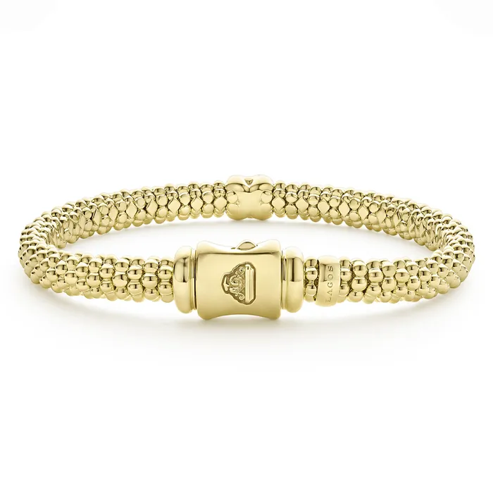 LAGOS Bracelets | Embrace 18K Gold X Diamond Caviar Bracelet | 6mm