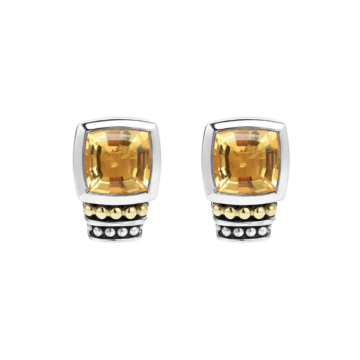 LAGOS Caviar Color Bezel-Set Citrine Stud Earrings | Earrings