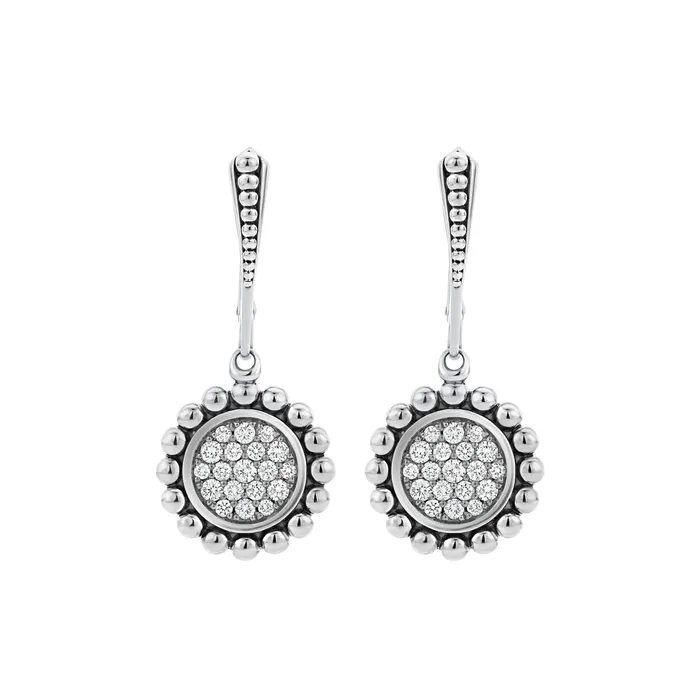 LAGOS Earrings | Caviar Spark Small Caviar Circle Diamond Drop Earrings