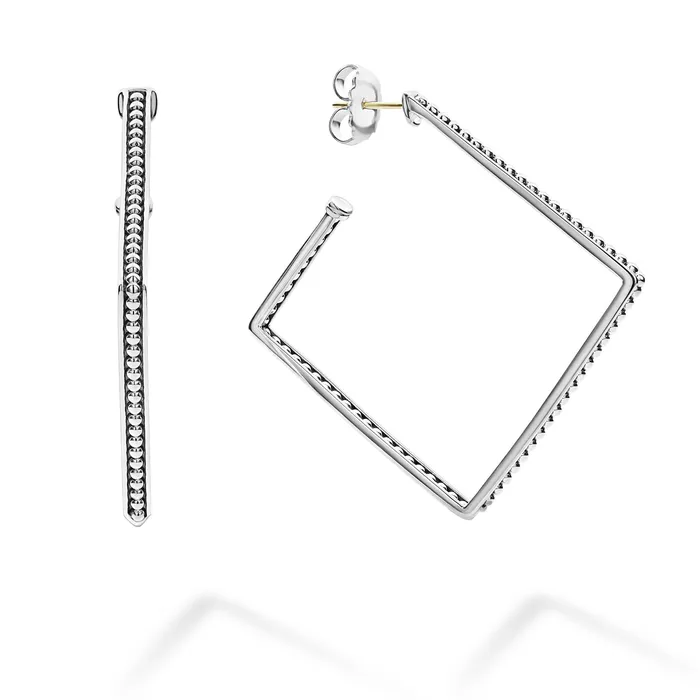 LAGOS Earrings Signature Caviar Square Caviar Hoop Earrings