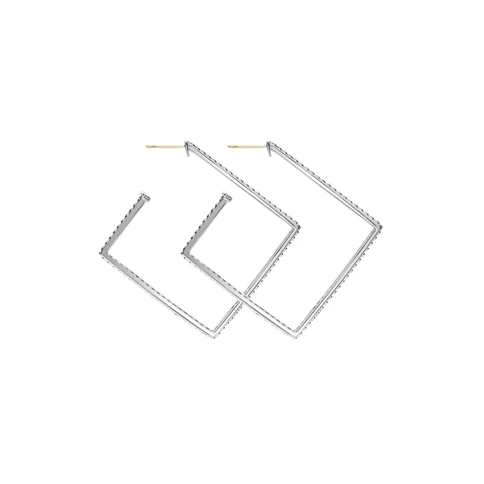 LAGOS Earrings | Signature Caviar Square Caviar Hoop Earrings