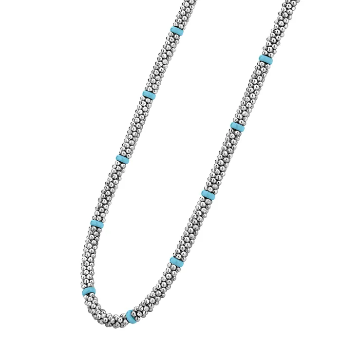 LAGOS Necklaces | Blue Caviar Ceramic Single Bead Station Caviar Necklace