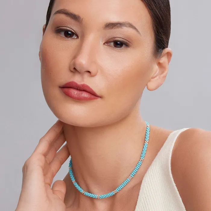 LAGOS Necklaces | Blue Caviar Silver Station Ceramic Beaded Necklace 5mm