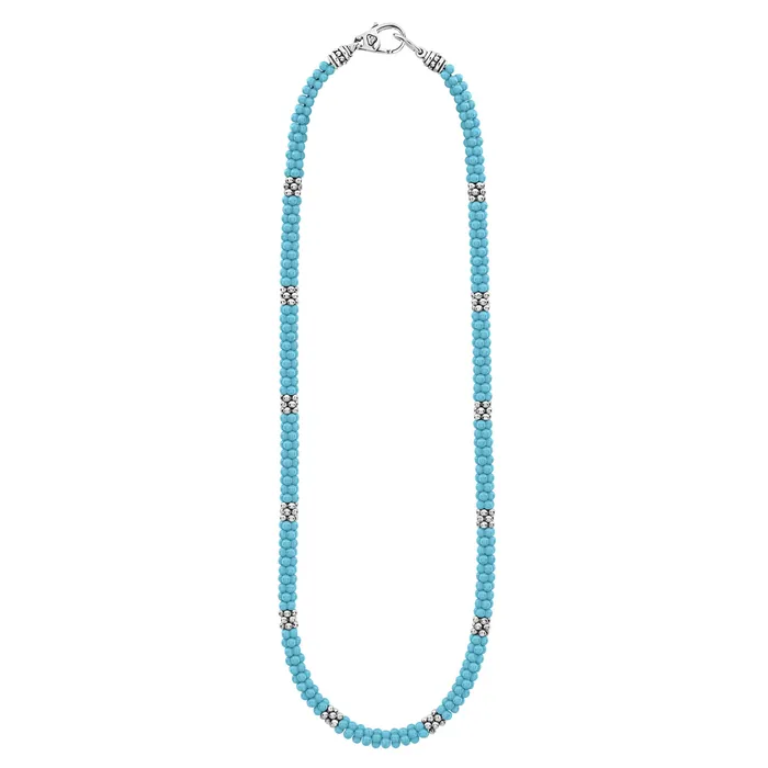 LAGOS Necklaces | Blue Caviar Silver Station Ceramic Beaded Necklace 5mm