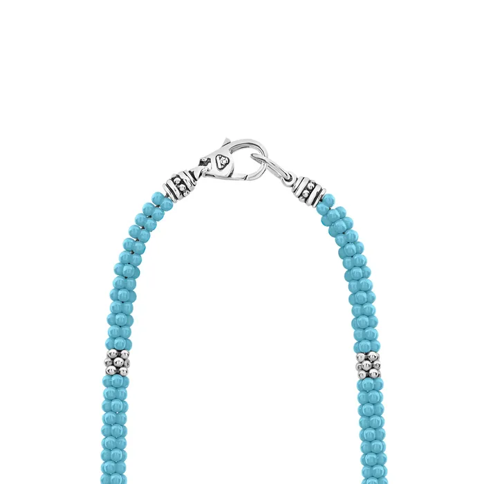 LAGOS Necklaces | Blue Caviar Silver Station Ceramic Beaded Necklace 5mm