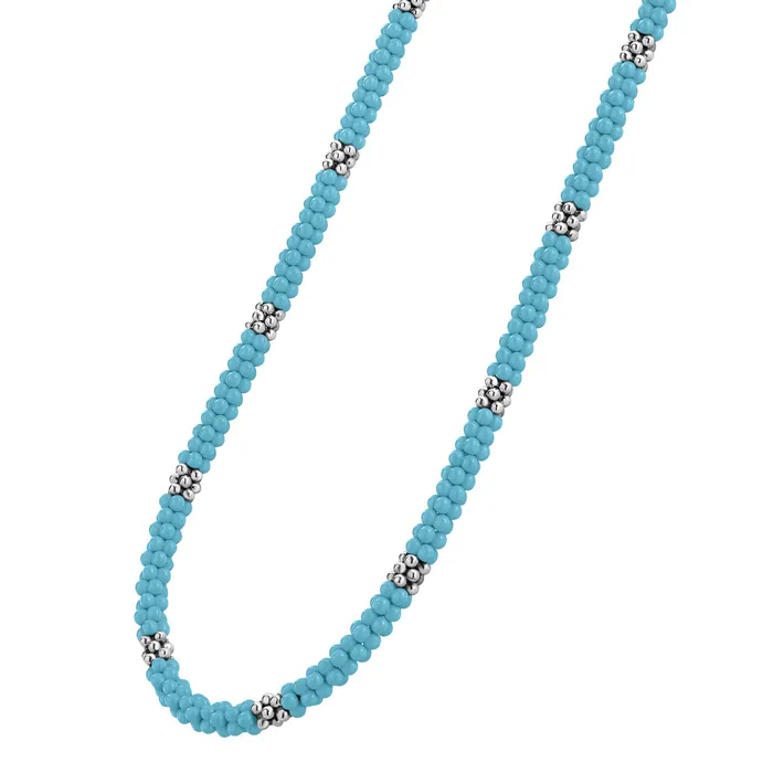 LAGOS Necklaces | Blue Caviar Silver Station Ceramic Beaded Necklace 5mm